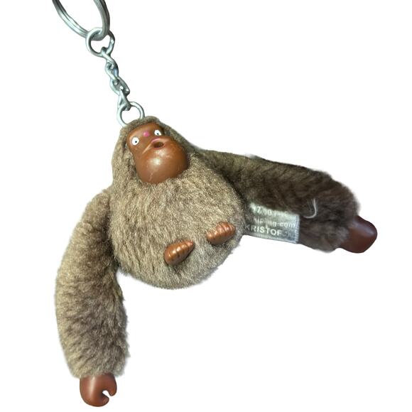 Kipling Taupe Nylon Crossbody Bag Monkey Keychain Adjustable Strap - Picture 8 of 8